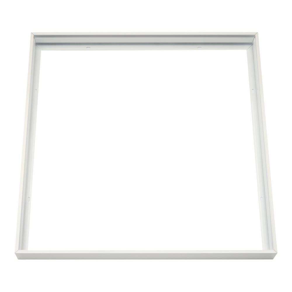 Ramme til 60x60 LED panel - Samlesæt med plasthjørner og hvid kant, 65mm høj