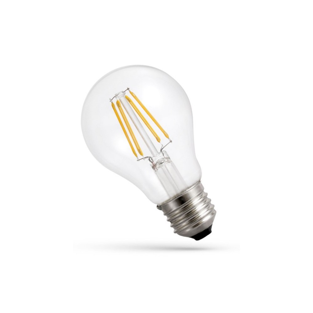 Spectrum 6,8W LED pære - 213 lm/W, A60, kultråd, klart glas, E27