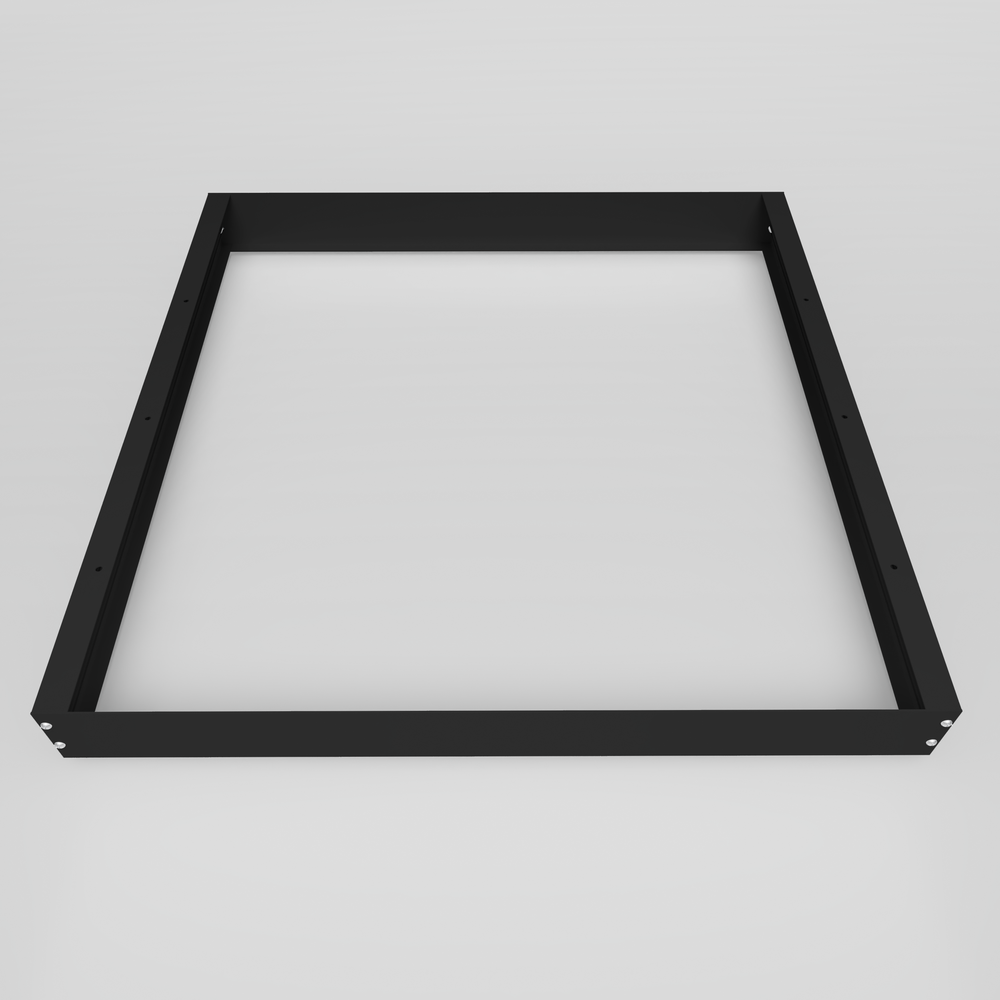 Sort samlesæt til 60x60 LED panel - Høj ramme, sort kant