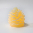 LED Grankogle lys med blinkende flammeeffekt i hvid - H8cm, Ø6cm, ægte stearin