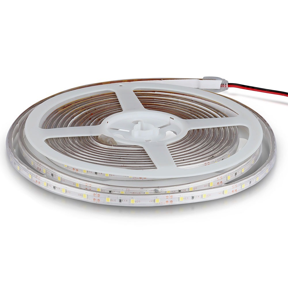 60 LED Stribe Lys 5W - Klar Hvid 6500K, Vandtæt (IP65)