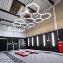 Hexagon LED 5 felter kompletsæt - RA95, 168W inkl. strømforsyning - Effekt: 168W, Input: 230V, 14250lm, Høj farvegengivelse (RA95)