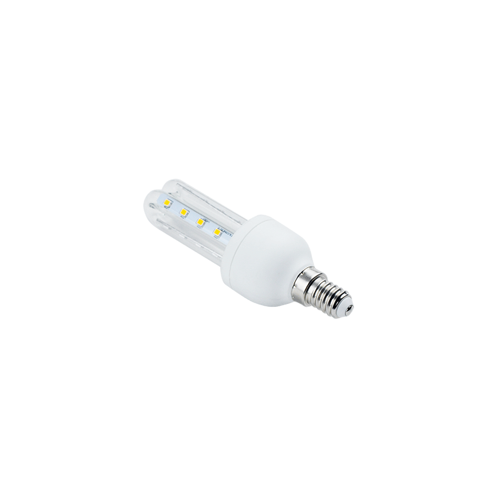 LED pære B5 T3 2U 6W E14 3000K - Erstatter 42W, 510lm, RA80, 3 års garanti