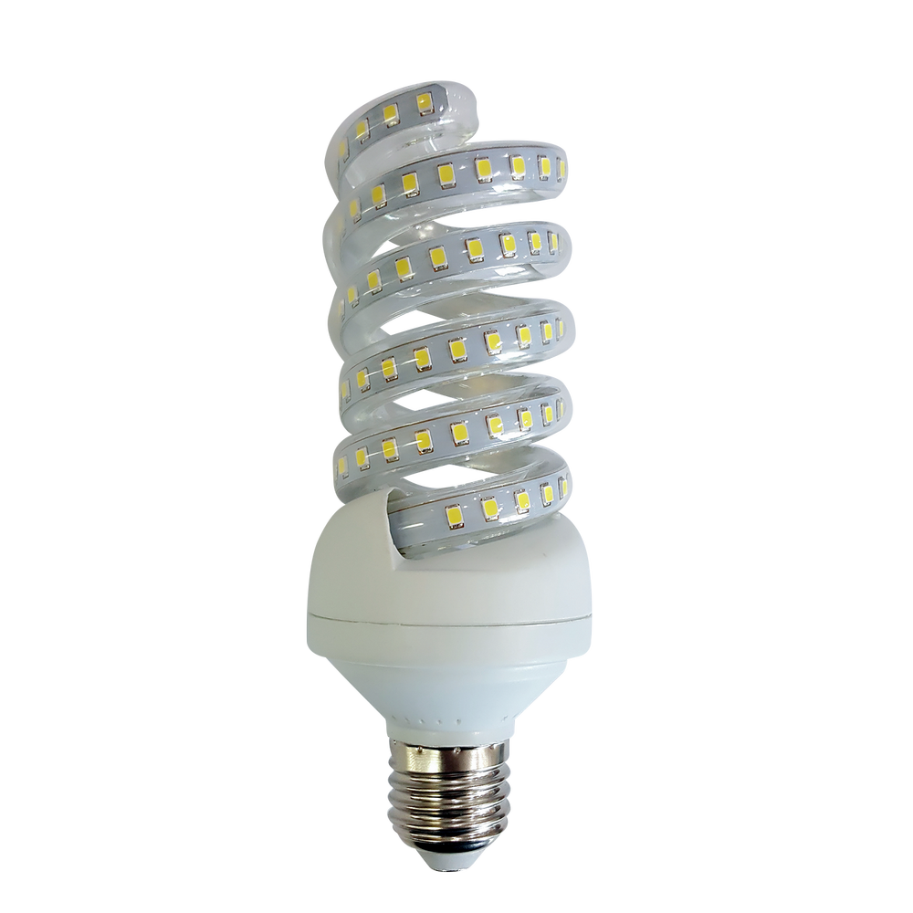 LED B5 Spiral pære - 18W E27 3000K, erstatter 118W, 230V input, 1850lm, RA80, 3 års producentgaranti.
