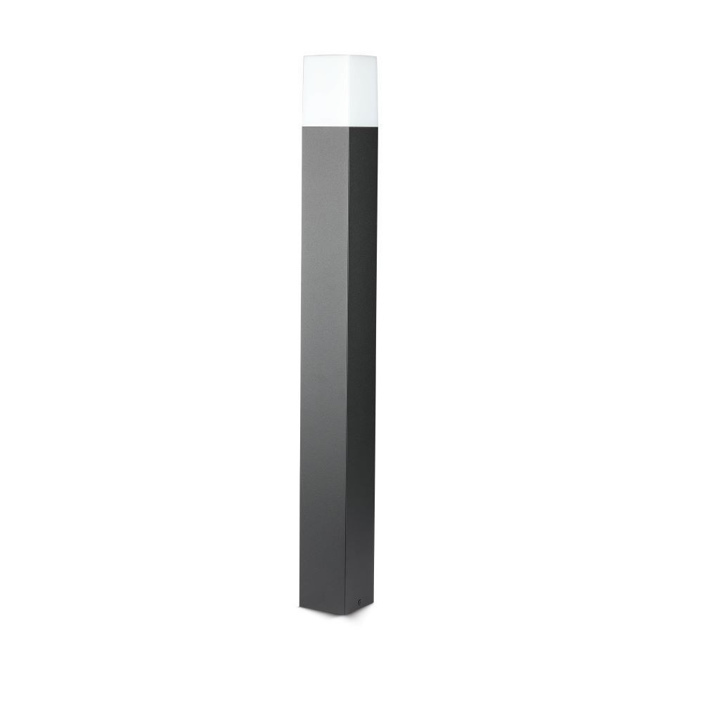 V-Tac Sort Firkantet Havelampe - 80 cm, IP54, GU10 Fatning, Uden Lyskilde - 230V, 35W, 3 Års Garanti