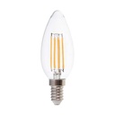 V-Tac 4W LED kertepære - 3-trin dæmpbar, kultråd, varm hvid, E14, 400lm, RA80