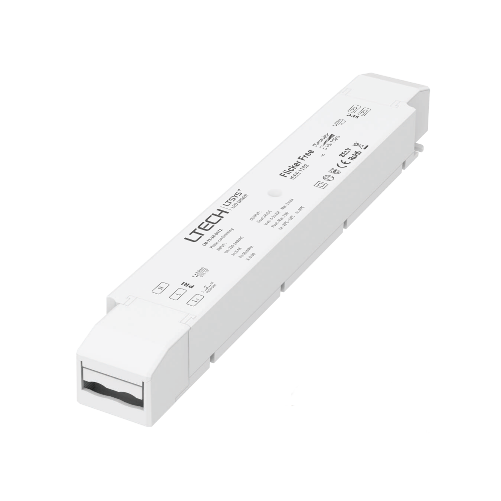 LTech 75W dæmpbar strømforsyning - 24V DC, 3.125A, Triac/push dim/CCT, IP20