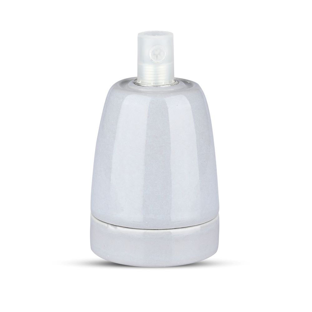 Grå Porcelæns Lampeholder E27 inkl. Lampe - Elegant belysningsløsning til dit hjem