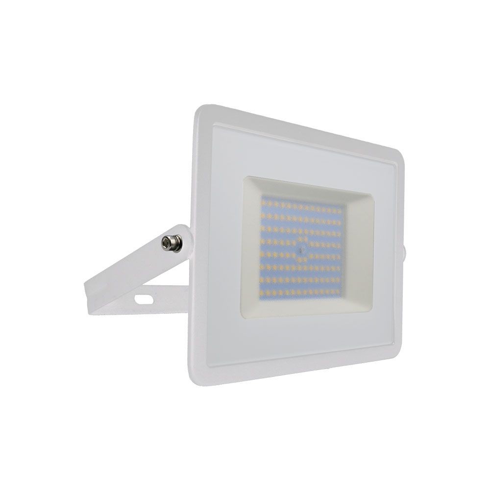 100W LED Projektør med 6500K lysfarve og hvidt hus - 8700lm, RA70, IP65