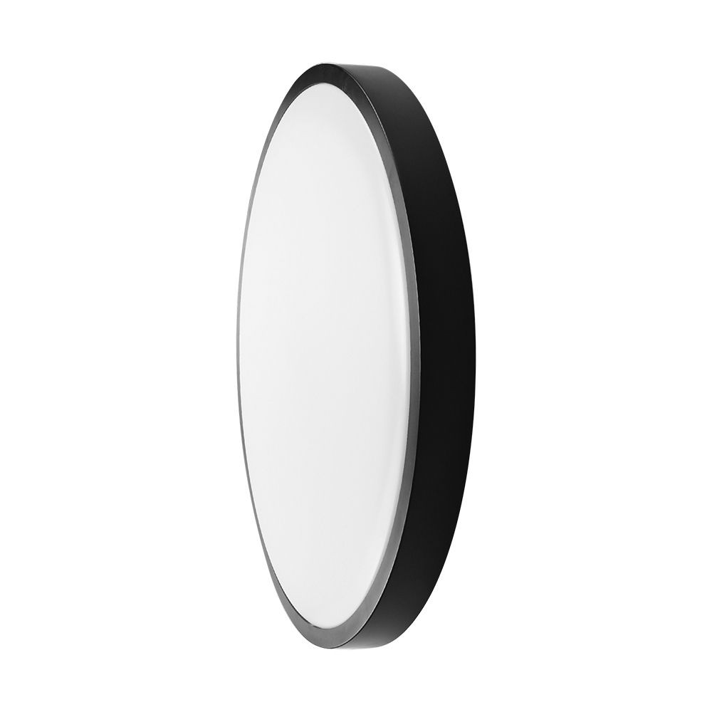 24W LED kuppellys med sensor og Samsung Chip i sort ramme, 4000K, rund design og IP44 beskyttelse