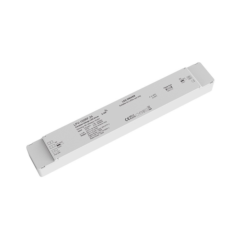 LEDlife rWave 150W dæmpbar strømforsyning - 24V DC, 6,25A, RF, push-dæmp