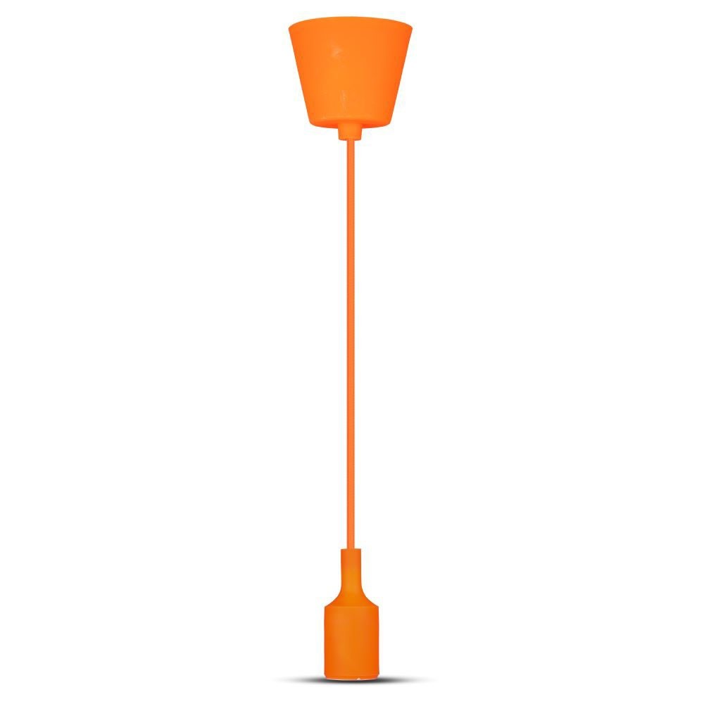 Silikone E27 pærefatning i frisk orange farve til en moderne og stilfuld belysning. Perfekt til at skabe en varm atmosfære i ethvert rum.