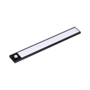 2W LED skabslys med PIR sensor, 3000K, sort finish, IP20 kvalitet - Ideel til skabe og skuffer i hjemmet.