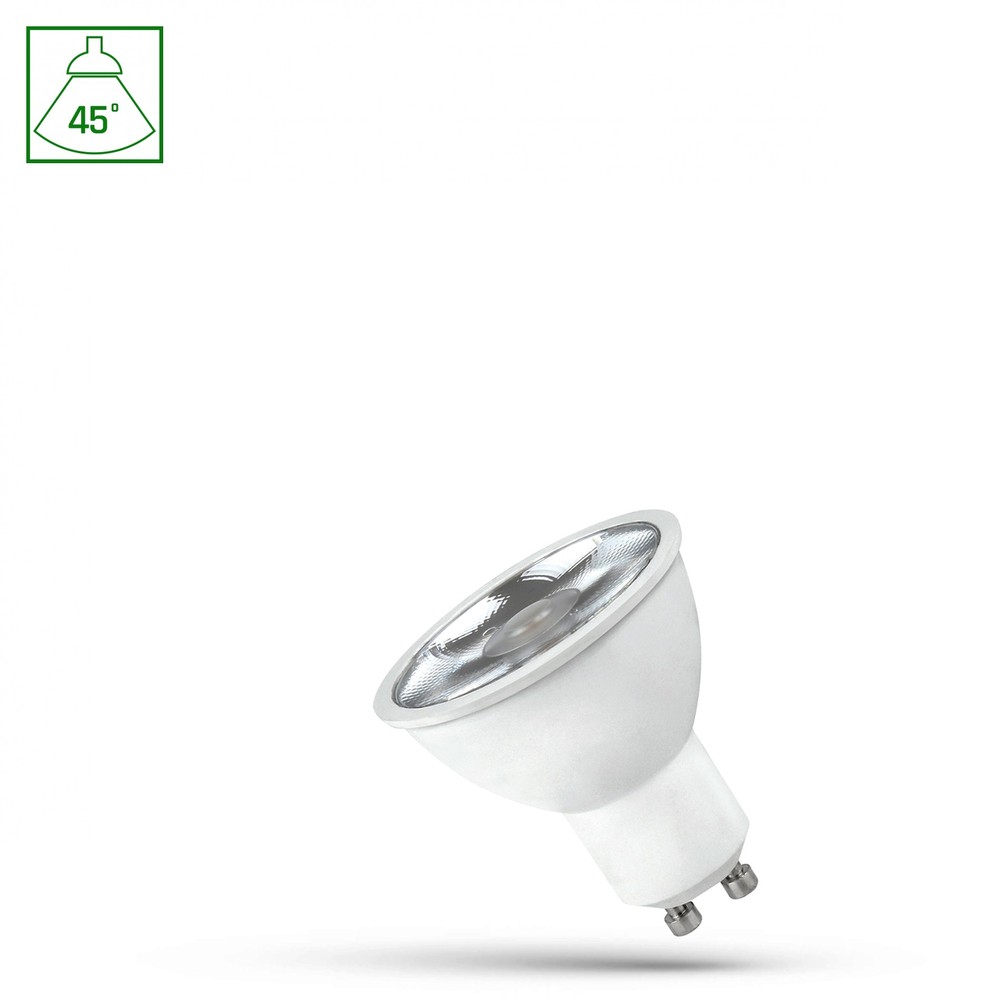 GU10 4,5W Neutral Hvid LED Pære med Linse og RA80 - 230V, 380lm, 45° Spredningsvinkel - Spectrum