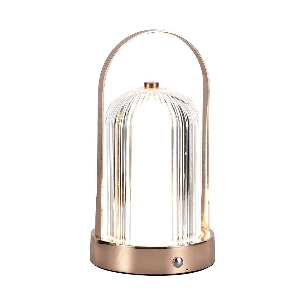 LED bordlampe med 1800mAh batteri og 3-i-1 funktion i antik bronze hus - Ø120x190 mm