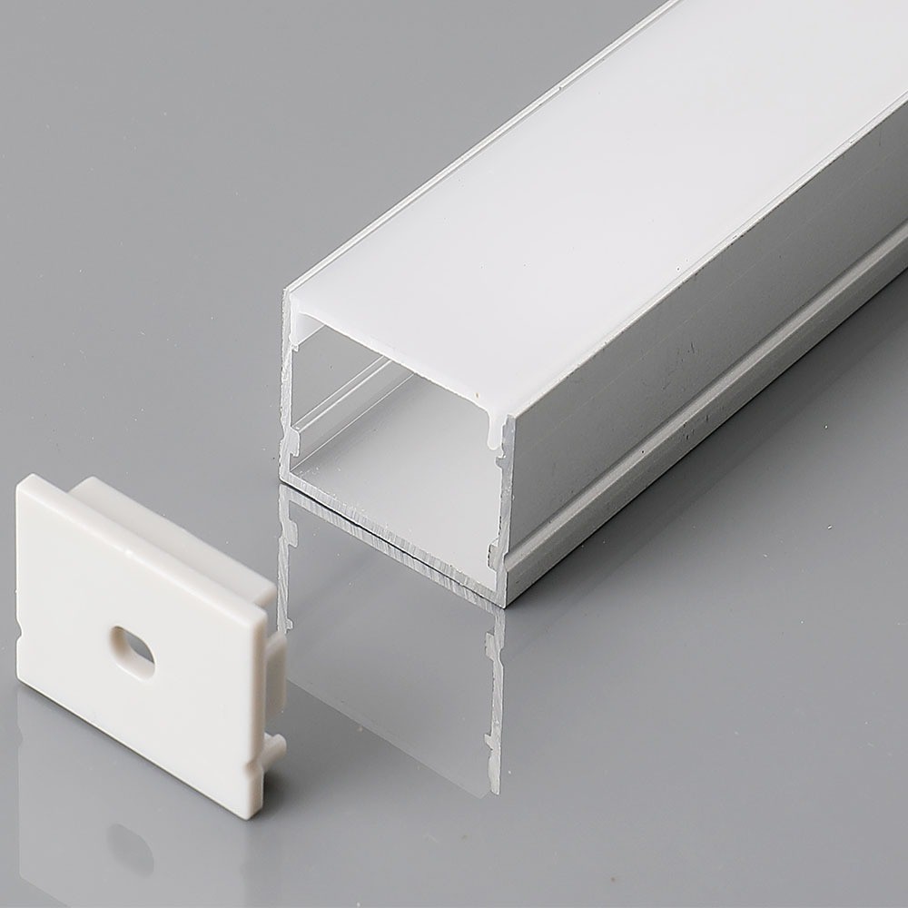 Monteringssæt til LED-Strip på overfladen, 2000x30x20mm, sølv.