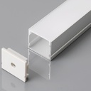 Monteringssæt til LED-Strip på overfladen, 2000x30x20mm, sølv.