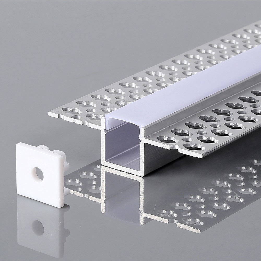 Monteringssæt med diffuser til LED-strip - Sølv Hus, 2000x55x15mm