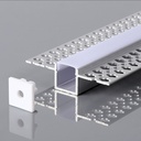 Monteringssæt med diffuser til LED-strip - Sølv Hus, 2000x55x15mm