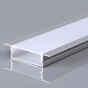 Monteringssæt med diffuser til LED-stribe - 2000x30x10mm, Sølv Hus.