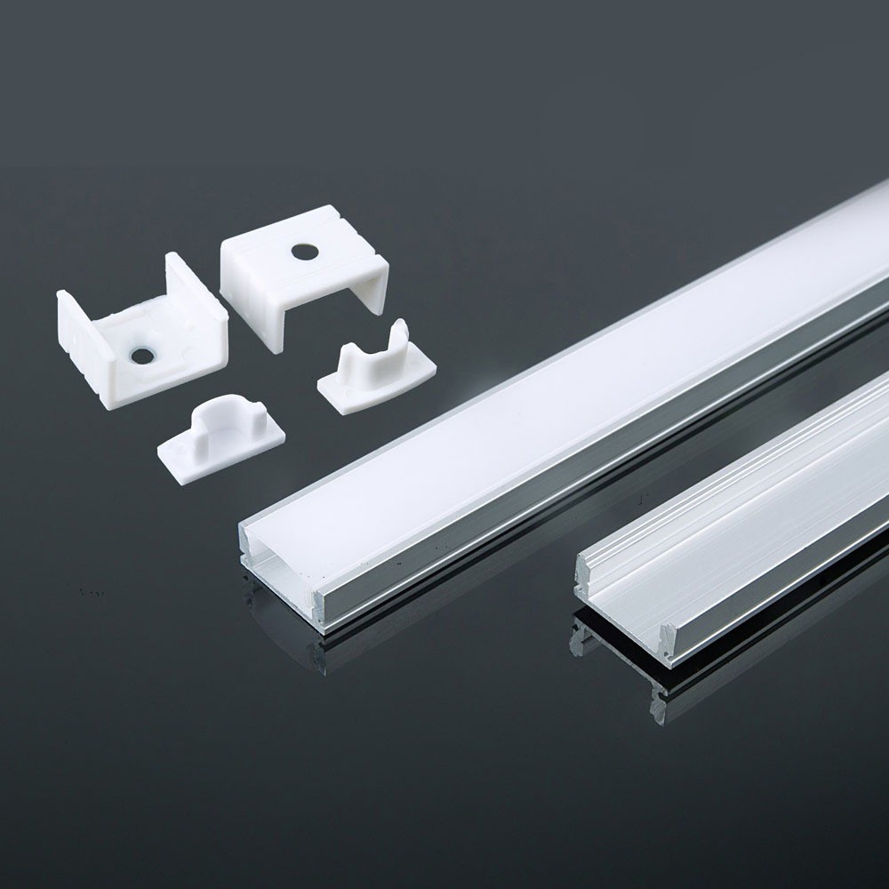 Monteringssæt til LED-strip - Overflade 2000x17.4x7mm, Sølv