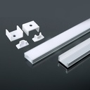 Monteringssæt til LED-strip - Overflade 2000x17.4x7mm, Sølv
