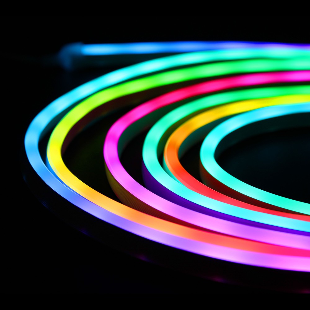5m RGBIC Neon Flex komplet sæt - 8x16 neonflex, Bluetooth app, fjernbetjening, USB - 3W - 5V input
