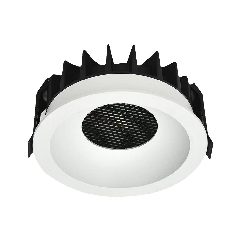 24W LED honey comb downlight med 3i1 funktion, hvid ring og sort køling - 2540lm, RA90.