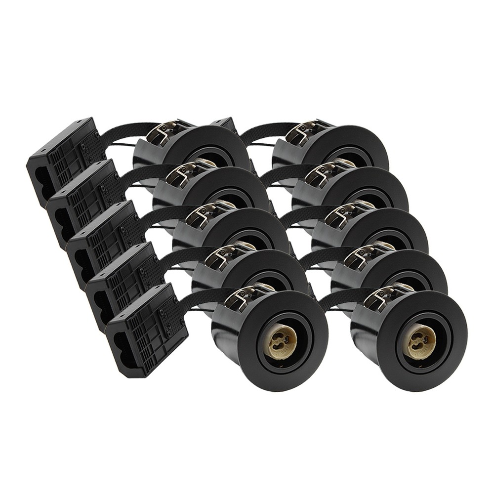 LEDlife indbygningsspot Inno88 Udendørs - GU10, Sort, IP44, godkendt i isolering, 10 stk.