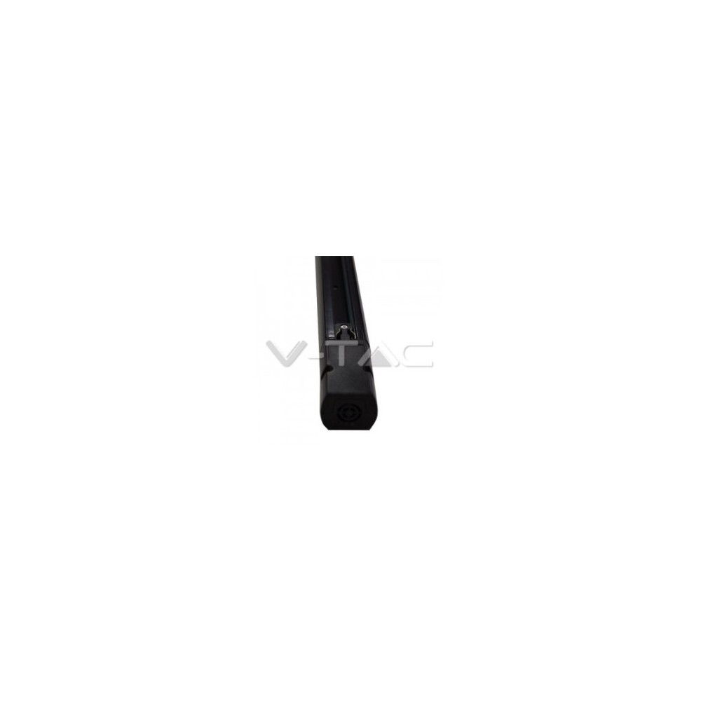 V-Tac Sort 1m 3-faset skinnespotsskinne inkl. tilslutning og endeprop - 230V