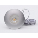 LEDlife Cabi68 Møbelspot - Ø6,8 cm, Børstet Stål, 2,5W, 250lm, RA91, 12V DC Erstatning for 25W.