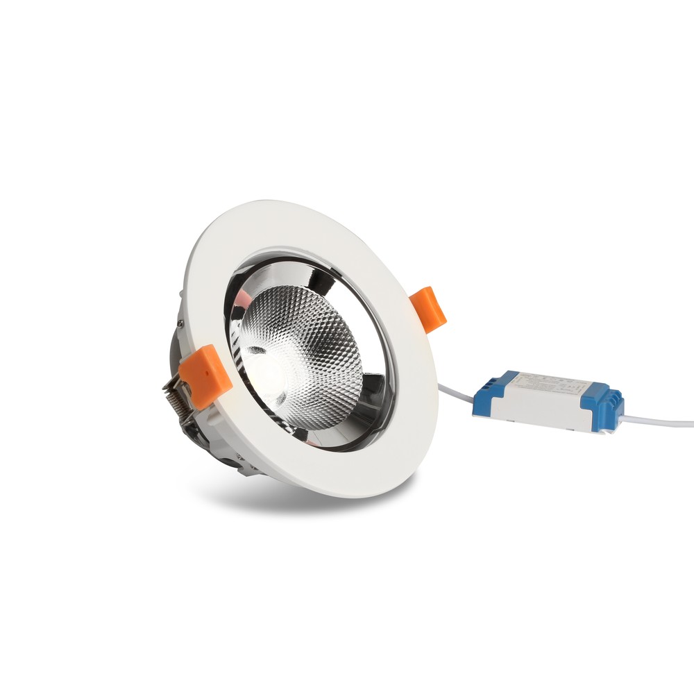 LEDlife 10W Justerbar Vinkel Downlight, 800lm, Hul Ø13 cm, Ø14 cm, 230V - Erstatter 70W