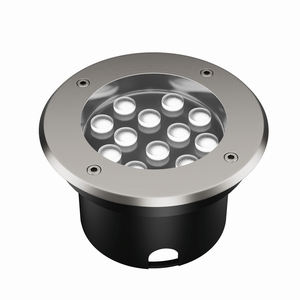 LEDlife nedgravningsspot - 12W rund rustfrit stål GU10 24V AC/DC IP68 960lm - 24V indgang