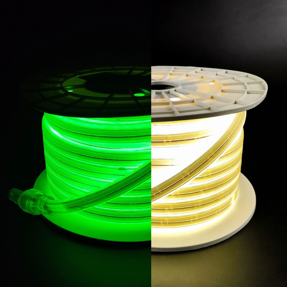 Selvlysende arbejdslys 25m 230V LED strip - IP67, 180 LED/m, 11W/m, 1000 lm/m, 4000K, 275W, 25000lm, RA80, IP67