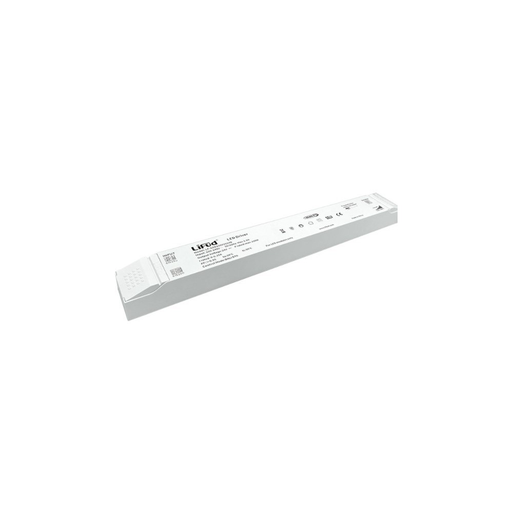 Lifud 150W DALI dæmpbar strømforsyning - 24V DC, 6.25A, DALI interface + push dim, flickerfri, IP20, 5 års garanti