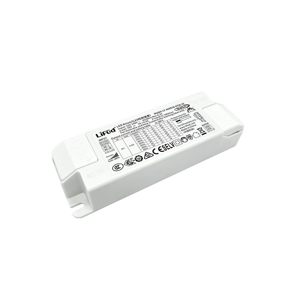Lifud 40W DALI dæmpbar LED driver - Flicker free, passer til 29W / 36W / 40W store LED paneler