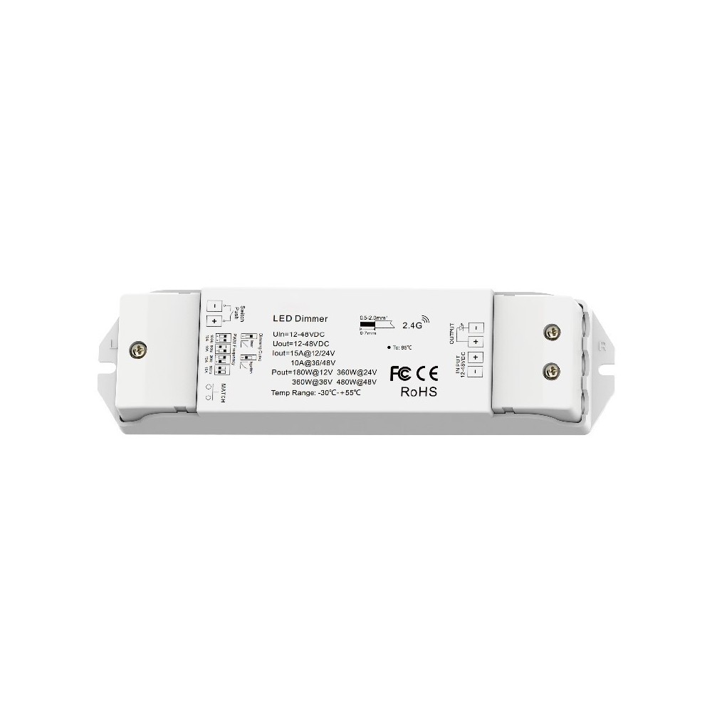LEDlife rWave trådløs LED dæmper - Push-dim, 12V-24V (180-360W), aflastning i begge ender