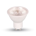 7W GU10 LED plast spotlight, linse, 6000K, 38D, dæmpbar - Hvidt lys til perfekt belysning med energibesparende teknologi.