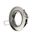 Rund GU10 lampe i satin nikkel - stilfuldt og moderne design til din belysning