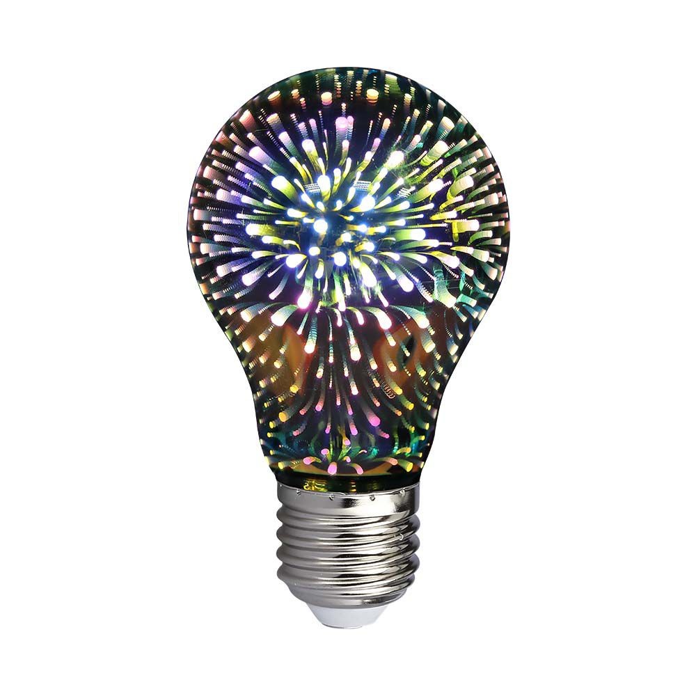 3D LED Pære 3W E27 - 3000K - Max 3W, RA80 (Lyskilde ikke inkluderet)