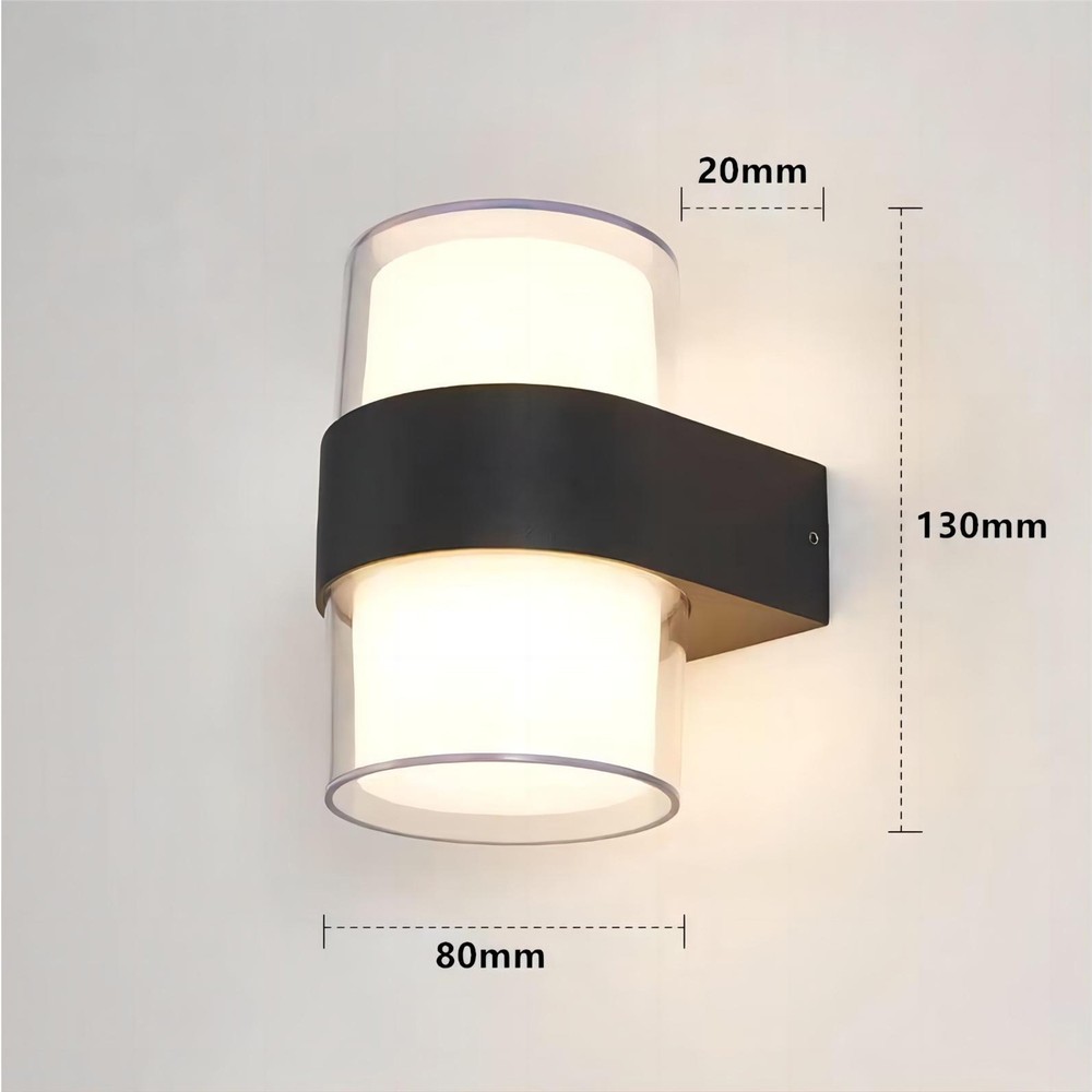 LED væglampe - 9W, rund, IP65 udendørs, 230V, inkl. lyskilde
