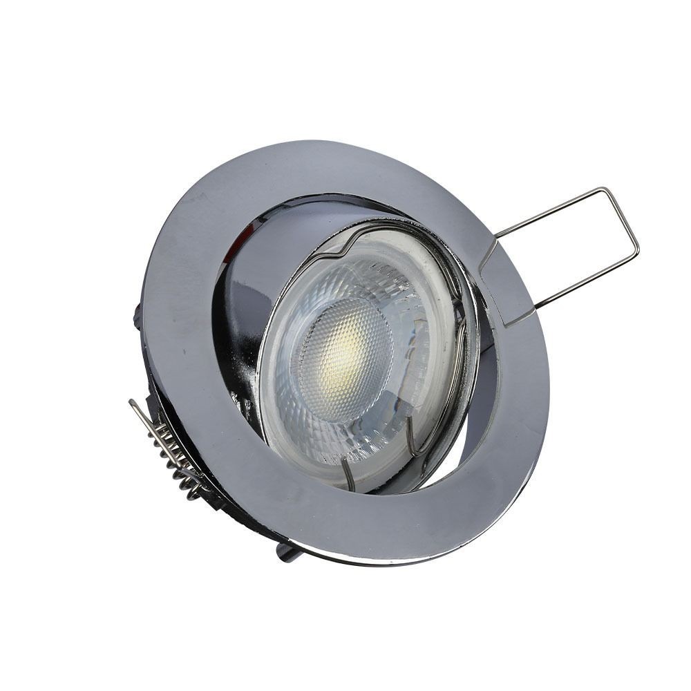 Downlight kit uden lyskilde - Hul: Ø7,4 cm, Mål: Ø8,2 cm, krom, vælg MR16 eller GU10 fatning