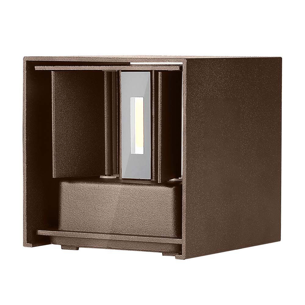 V-Tac 11W LED corten væglampe - Firkantet, justerbar spredning, IP65 udendørs, inkl. lyskilde
