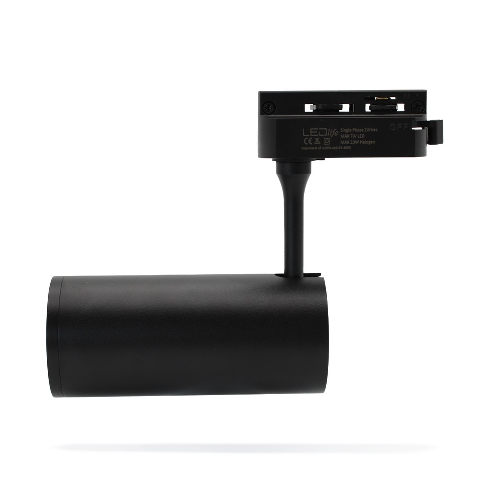 LEDlife SLIM skinnespot med GU10 fatning - Sort, passer til SLIM skinne, uden lyskilde