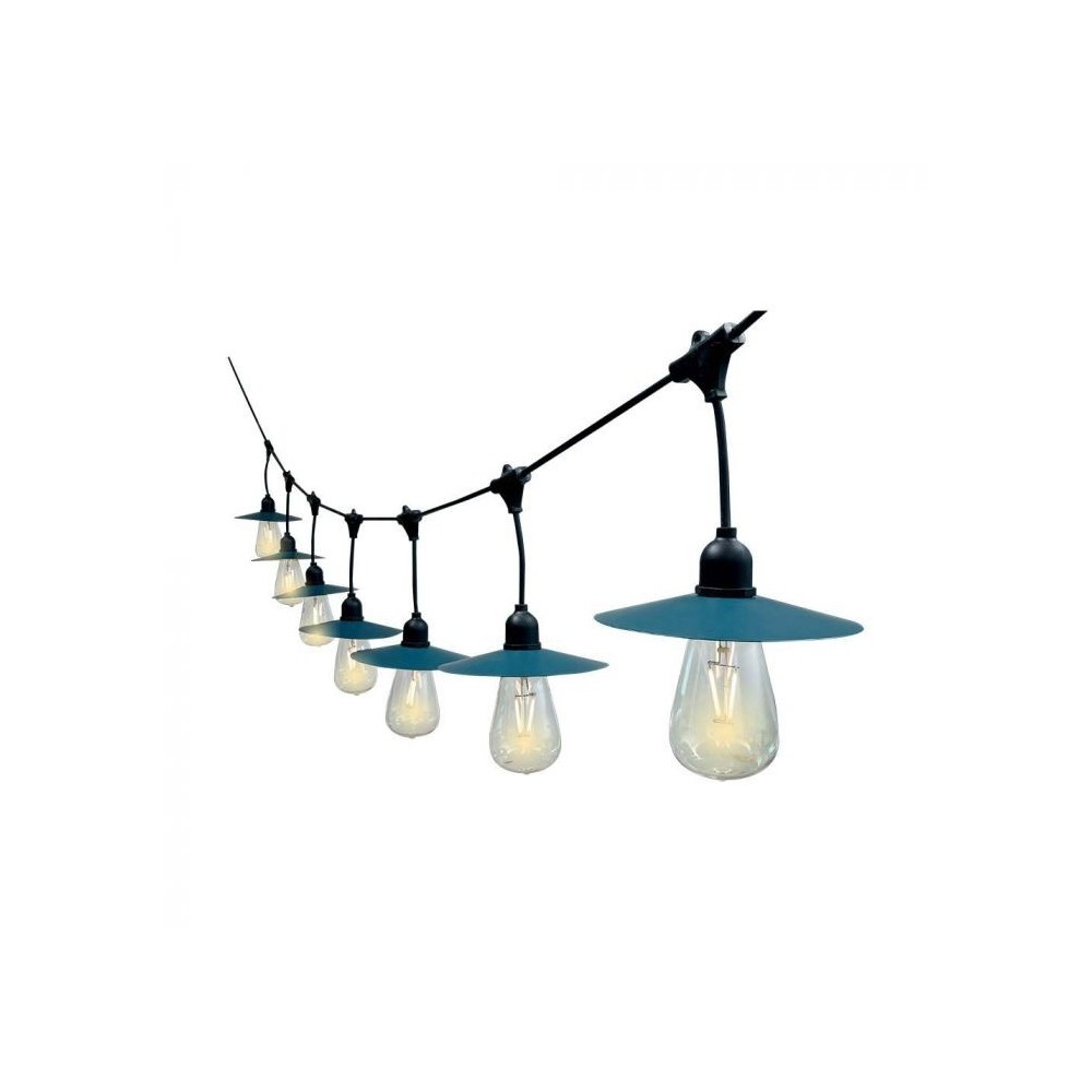 V-Tac Solcelle lyskæde med 15 stk. 0.2W pærer - 15 meter, IP44, inkl. lyskilde - 1,75W effekt, 50lm