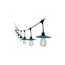 V-Tac Solcelle lyskæde med 15 stk. 0.2W pærer - 15 meter, IP44, inkl. lyskilde - 1,75W effekt, 50lm
