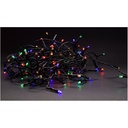 9 m. multicolor LED julelyskæde med memory funktion og IR fjernbetjening til udendørs brug (IP44) - 120 LED, 230V