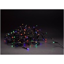 5 meter multicolor LED julelyskæde - 50 LED, IP44 udendørs, IR fjernbetjening, timer, batteridrevet.