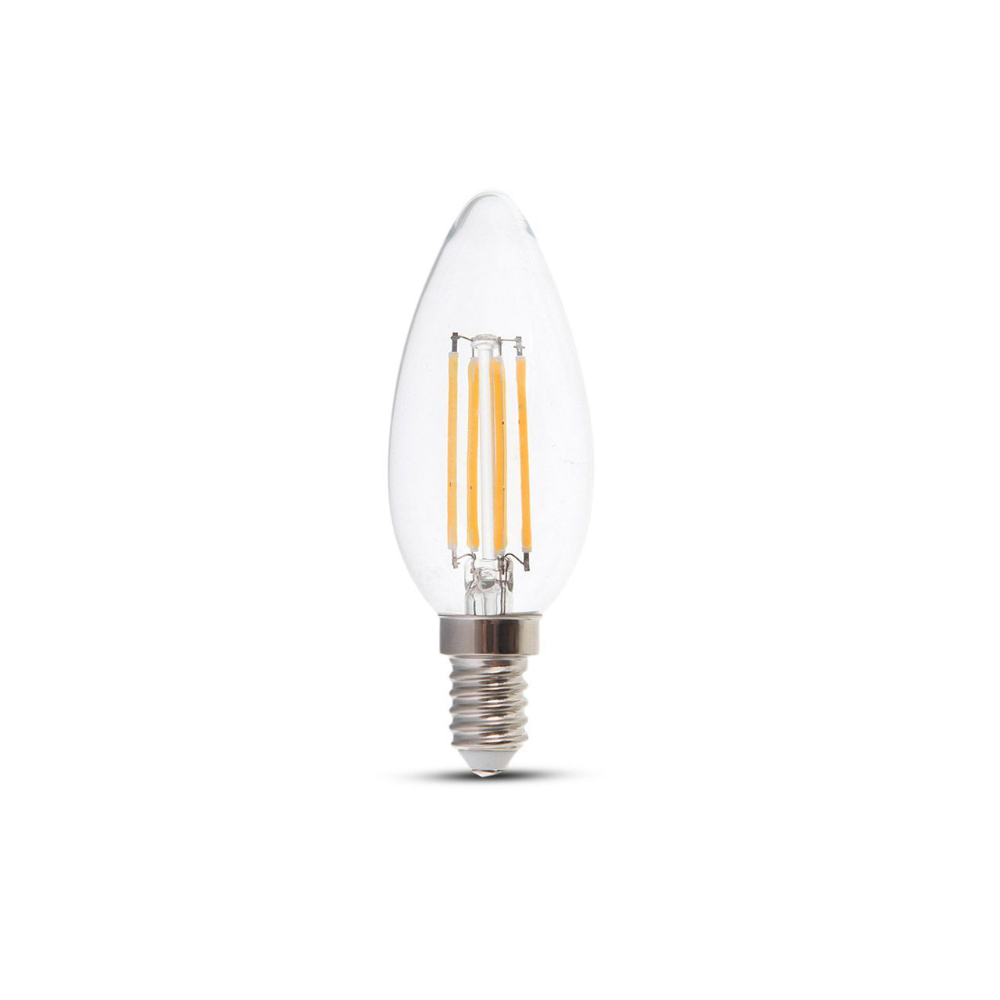 V-Tac 4W LED kertepære - Varm hvid, E14, 400lm, RA80