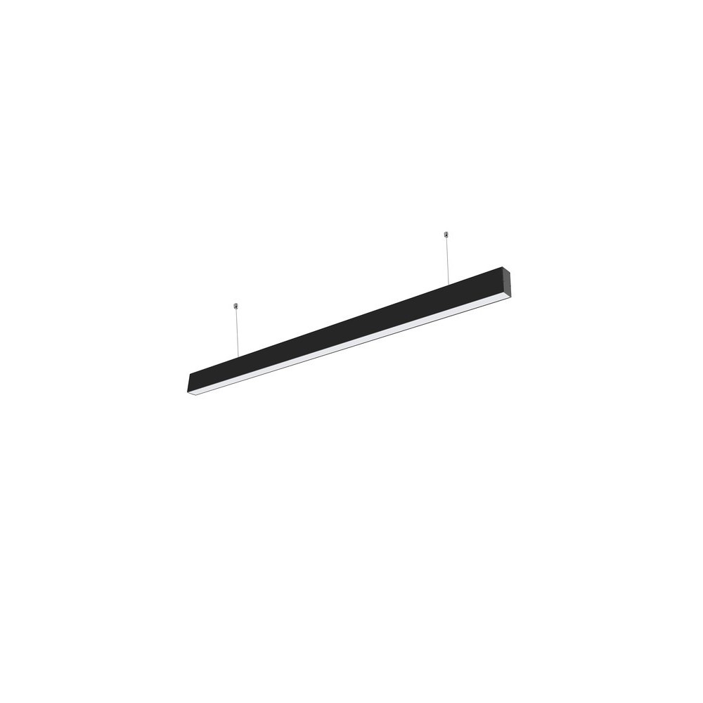 Sort LED lysskinne til kontor - 40W, 100 lm/W, 120 cm, inkl. wireophæng